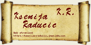Ksenija Radučić vizit kartica